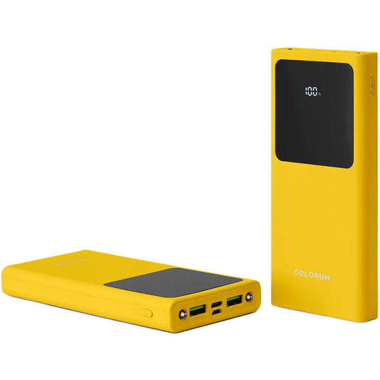 Externí baterie Colorum CPB10-02, 10000mAh, 10W, 2 x USB-A, žlutá