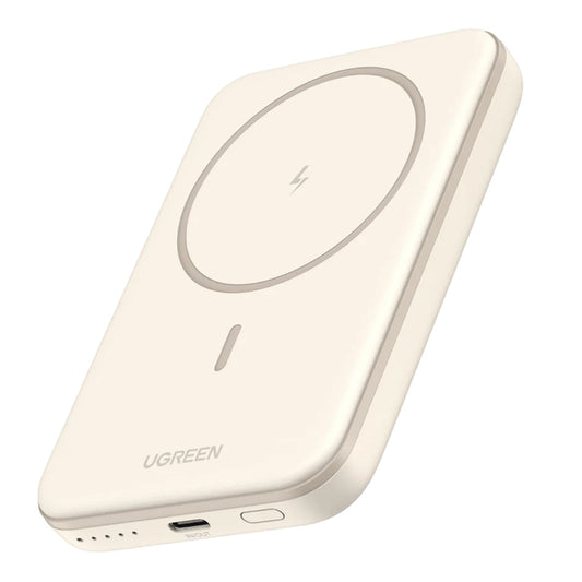 UGREEN PB560 Bezdrátová externí baterie, 5000mAh, 15W, PD + QI, 1 x QI - 1 x USB-C, béžová barva 
