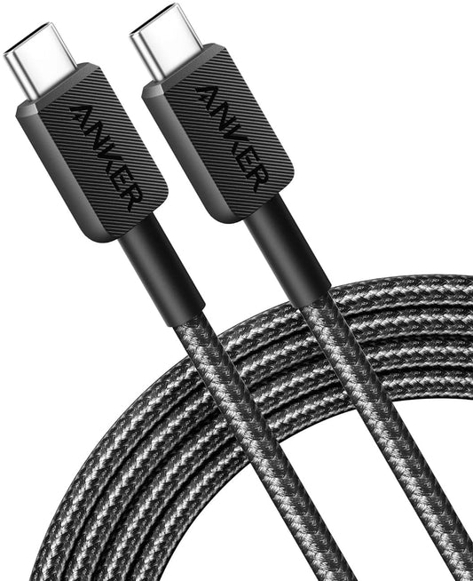 Datový a nabíjecí kabel USB-C - USB-C Anker 322, 60W, 1,8 m, černý A81F6G11 