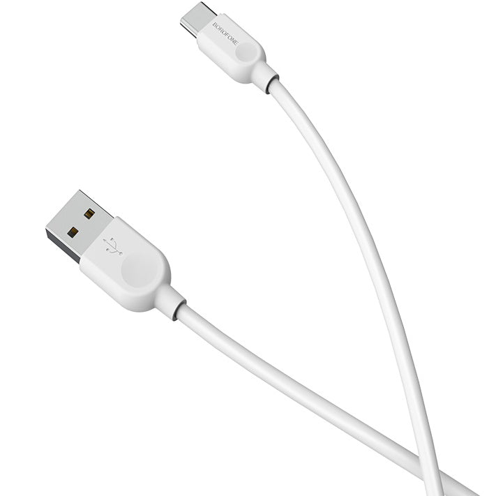 Data and Charging Cable USB-A - USB-C Borofone BX14 LinkJet, 18W, 1m, White