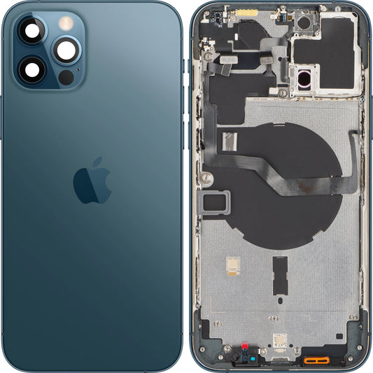 Kryt baterie pro Apple iPhone 12 Pro Max, s polovičním pouzdrem, modrý (Pacific Blue), Swap 