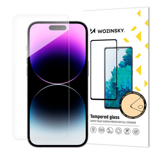 WZK Screen Protector for Apple iPhone 15, Full Glue, Glass Protected, Full Glue