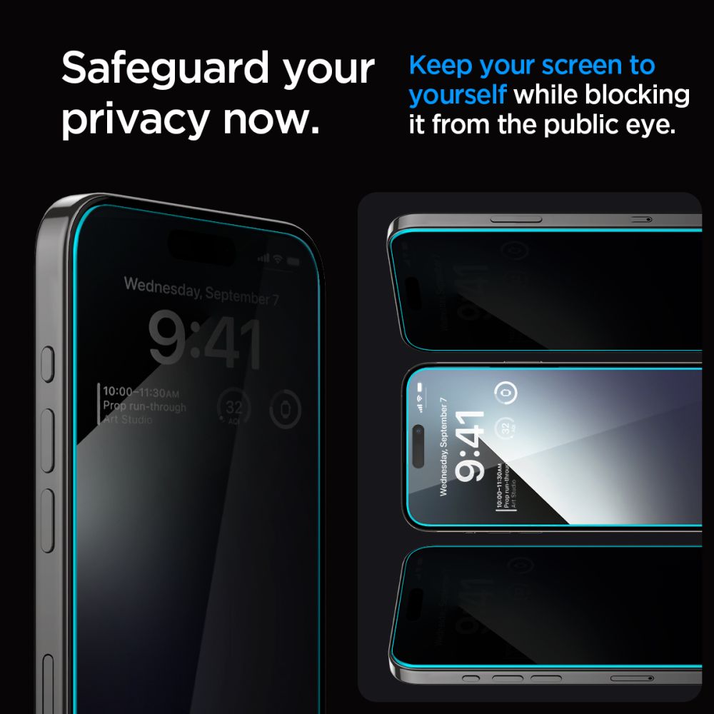 Spigen EZ FIT Privacy Screen Protector pro Apple iPhone 16 / 15, chráněné sklo, 2,5D AGL07121 AGL07121