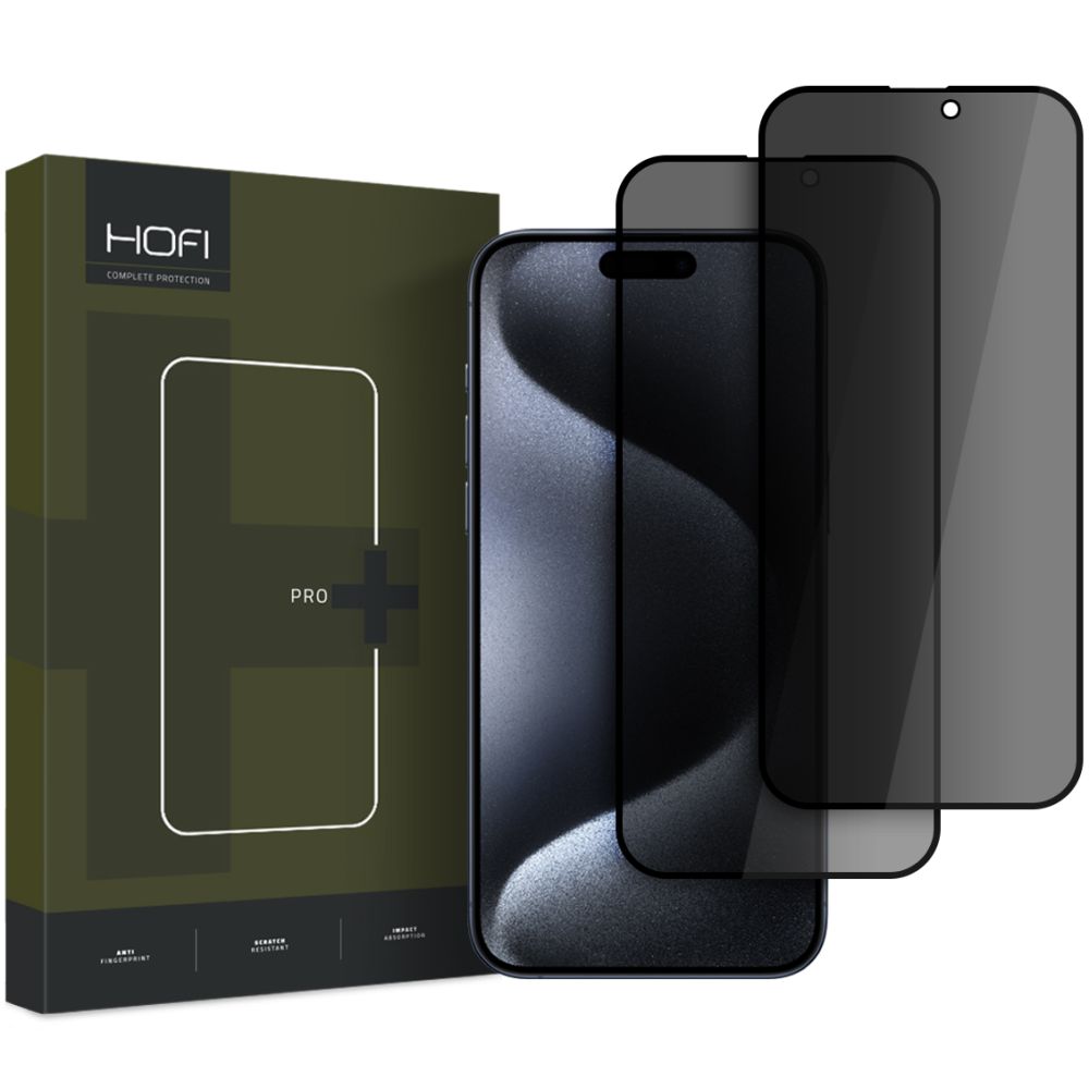 Ochranné sklo HOFI Glass PRO+ pro Apple iPhone 16 Pro, ochranný štít, plně lepené, sada 2 kusů, 2,5D 