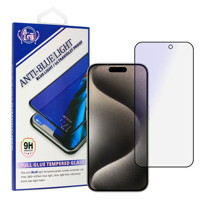 OEM ochranná fólie displeje proti modrému světlu pro Apple iPhone 16 Plus, stíněné sklo, plně lepená, černá 