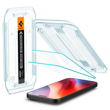 Spigen EZ FIT Screen Protector for Apple iPhone 16 Pro Max, Glass Shielded, Full Glue, Set of 2 pieces AGL07907 AGL07907