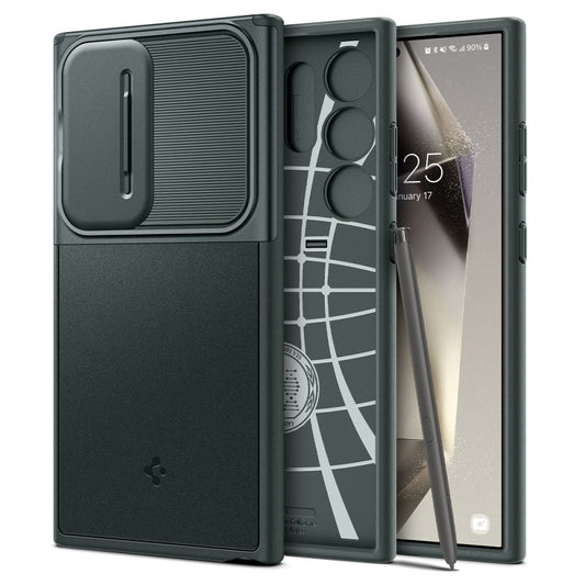 Pouzdro pro Samsung Galaxy S24 Ultra S928, Spigen, OPTIK ARMOR, zelené ACS07314 