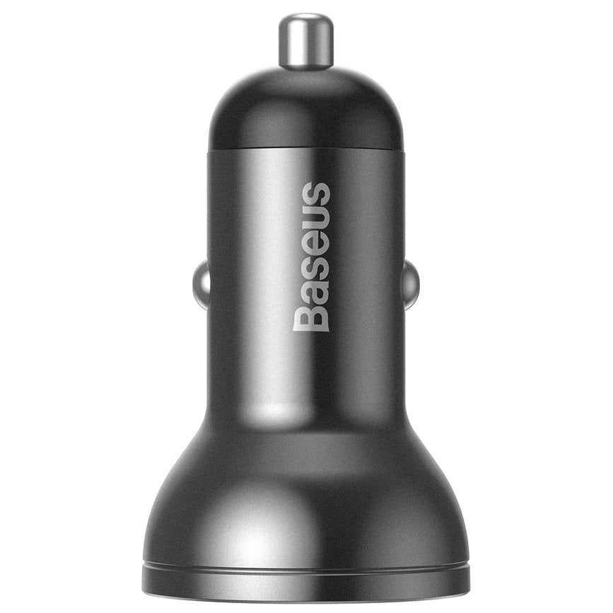 Baseus nabíječka do auta s digitálním displejem, 24 W, 2,4 A, 2 x USB-A, šedá CCBX-0G 