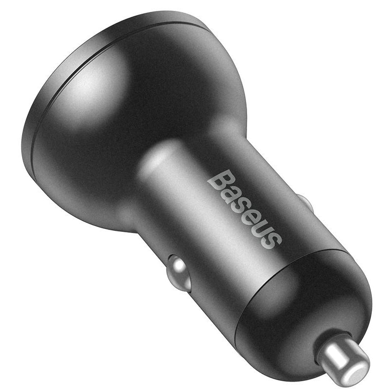Baseus nabíječka do auta s digitálním displejem, 24 W, 2,4 A, 2 x USB-A, šedá CCBX-0G 
