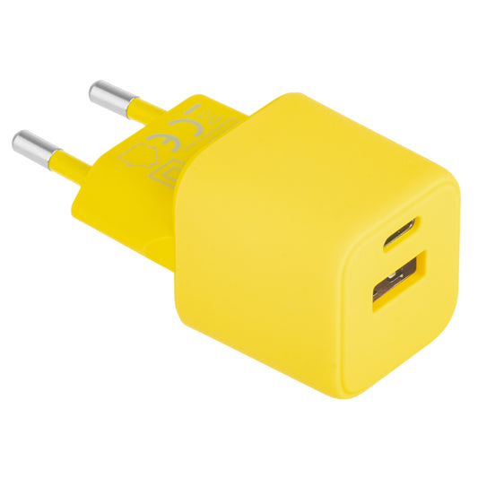 Síťová nabíječka Colorum CLS30-AC-05, 30W, 3A, 1 x USB-A - 1 x USB-C, žlutá 