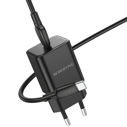 Síťová nabíječka s kabelem USB-C Borofone BN13 Safety, 30W, 3A, 1 x USB-C, černá 