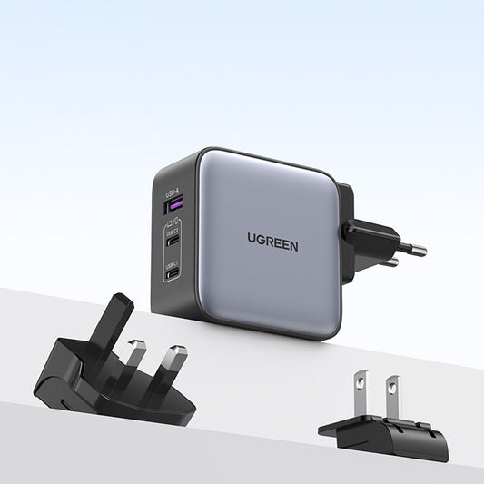 Síťová nabíječka UGREEN CD296, 65W, 5A, 1 x USB-A - 2 x USB-C, šedá 